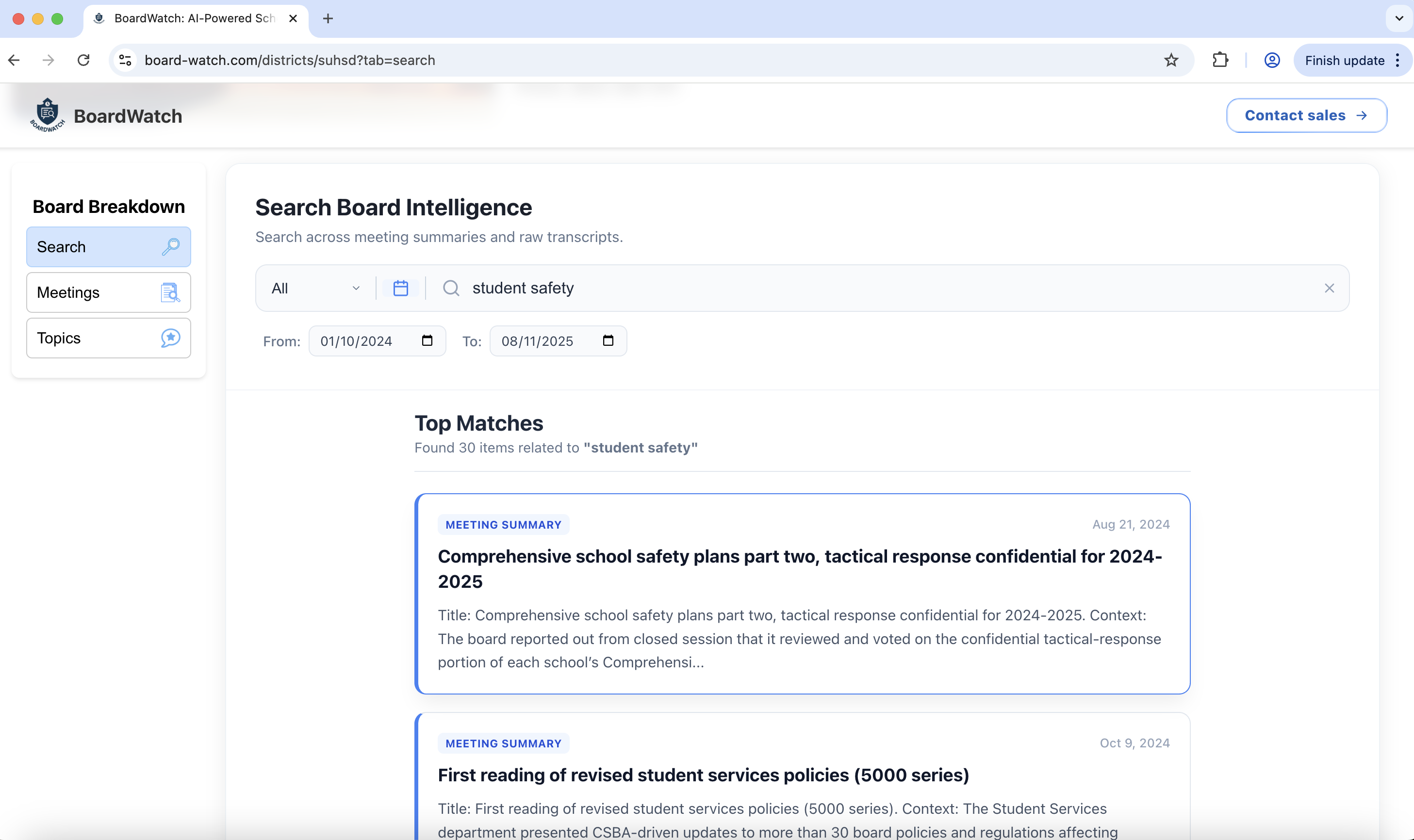 BoardWatch dashboard preview